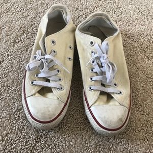 off white converse low tops  size 4.5 m or 6.5 w